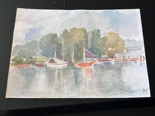 Aquarell gemälde 1975 seeon - aquarell,