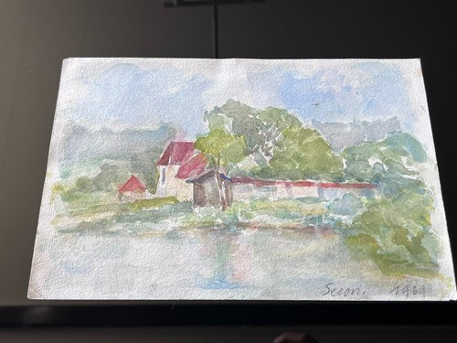 Aquarell 1969 landschaft seeon - 1969,
