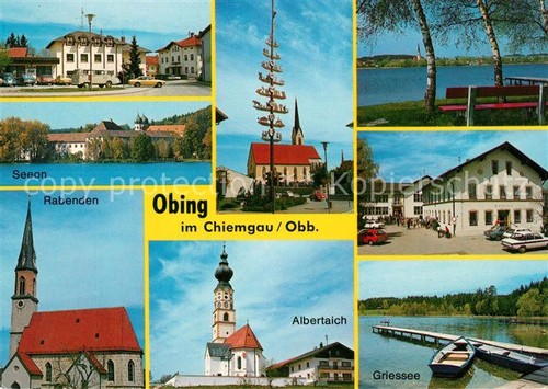 Obing ortsmotiv mit kirche - obing,